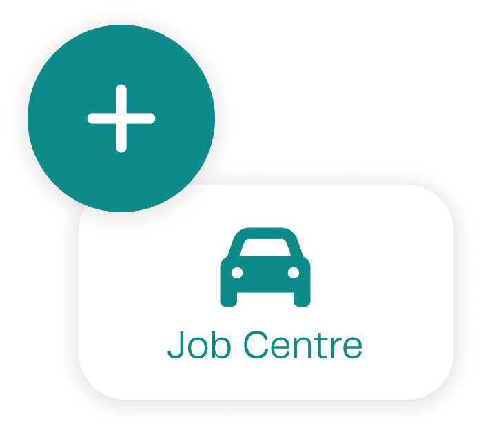 Workshop Software mobile app interface showing live job status and customer notifications