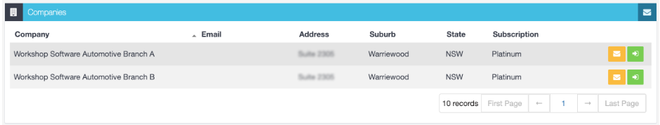 Workshop Software screen showing the first icon, represented by an envelope, allows you to send an email from ...
