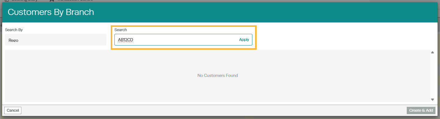 Workshop Software screen showing this will search for that item in all branches and provide a list