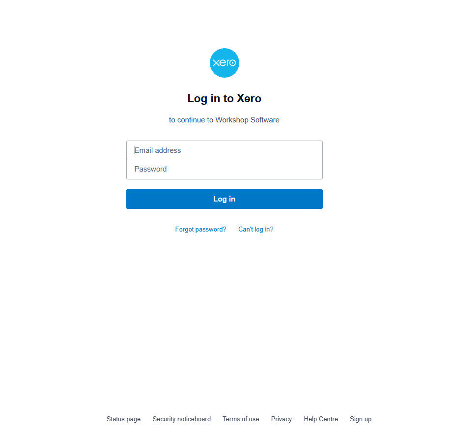 Workshop Software screen showing if your browser hasn't you just need to enter your login details and select l...