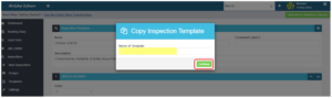 Pop up window to name new template