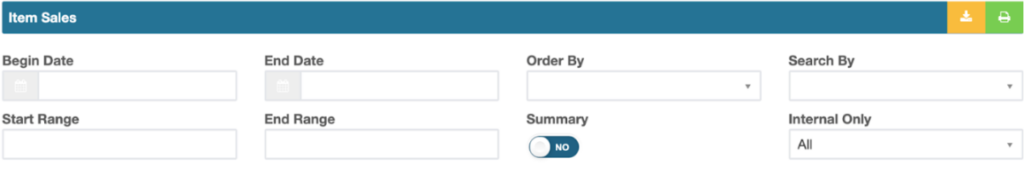 Workshop Software screen showing in this report, you can sort and search by ‘product groups’ to obtain a detai...