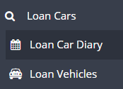 Workshop Software loan car diary showing loan cars > click on loan car diary” width=”174″ height=”127″></p>
<p>Click on the Blue Action Star</p>
<p>Click on the + Create Loan</p>
<p><img loading=