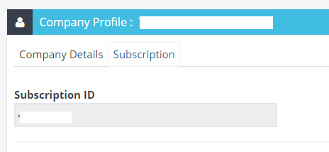 Workshop Software screen showing you will then find your subscription id top left corner