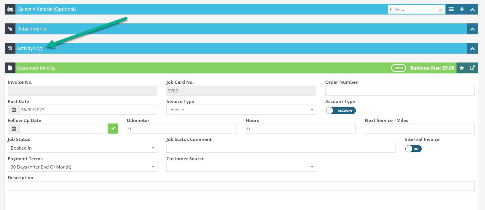 Workshop Software screen showing these actions are automatically recorded and can be found under the activity ...