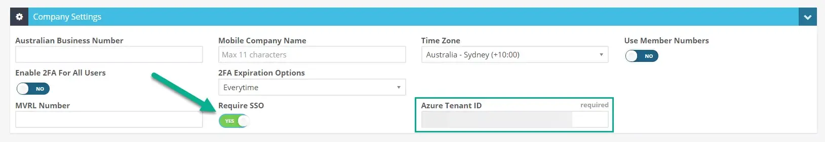 Workshop Software screen showing to do this login to your account using an admin user, go to settings > compan…” class=”wp-image-31873″></figure>
<!-- /wp:image -->

<!-- wp:paragraph -->
<p>This will then reveal the Azure Tenant ID field, enter your tenant ID which can be found on the Overview page for your Azure directory. It may look like this:</p>
<!-- /wp:paragraph -->

<!-- wp:image {