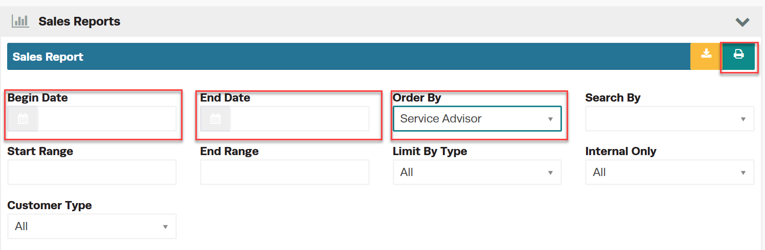 Workshop Software screen showing sales reports > sales reports > begin date > end date > order by service advi…” width=”834″ height=”273″>

<img loading=