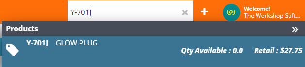 Workshop Software screen showing once saved, you're all set! now, simply search for the part, and the price wi...