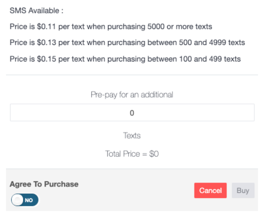 Workshop Software screen showing for more information, see the article how to purchase sms and please note tha...