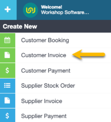 Workshop Software how to add a customer, vehicle and vehicle history from another branch showing ‘+’ icon next to the main...