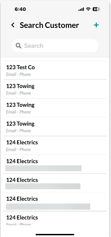 Workshop Software mobile app invoice functionality showing 