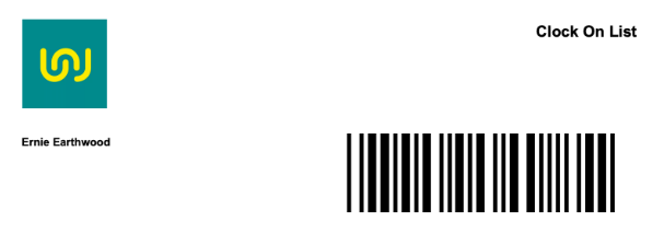 Workshop Software mechanic clock on and clock off in workshop software showing list to obtain barcodes for each mechanic