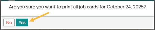 Booking Diary right-click context menu with Print Job Card option