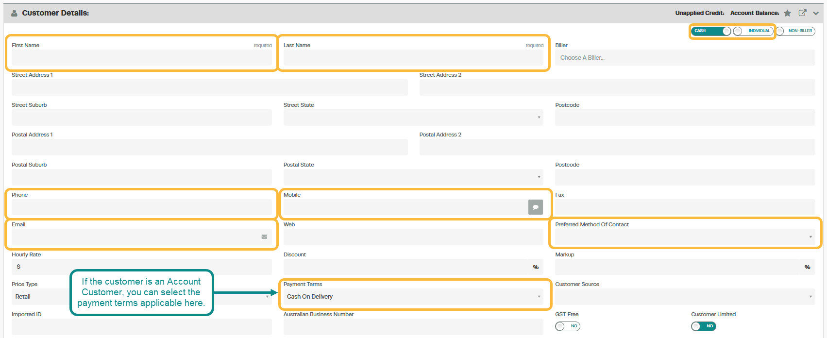 Workshop Software create a customer and add a vehicle to their profile showing if the customer is a individual or a compan...