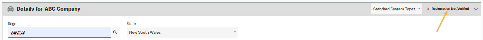 How you can tell if a Registration Lookup has been performed on a vehicle. screenshot 3