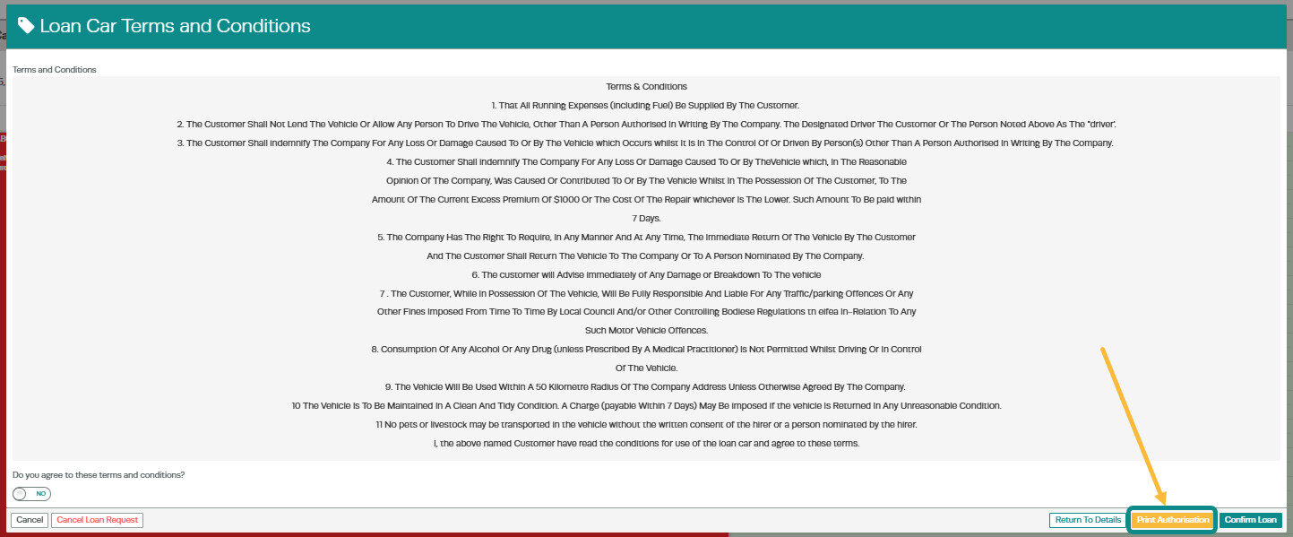 Workshop Software screen showing you can print this document out for your customer by clicking the ' print aut...