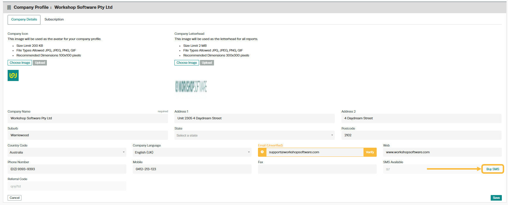 Option 2: From Company Profile screenshot 5