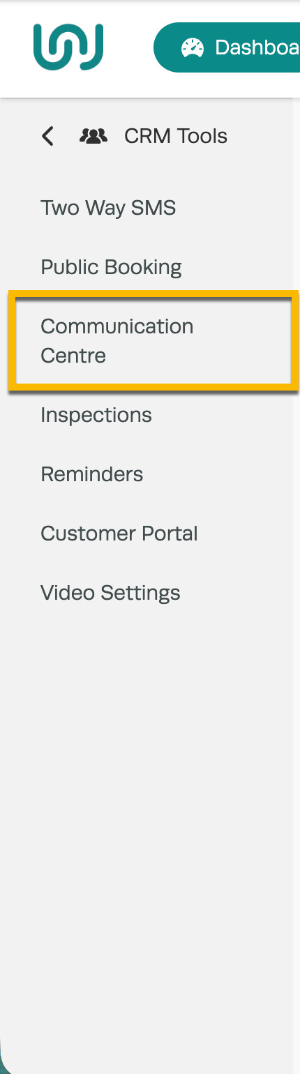 Workshop Software CRM communication centre menu