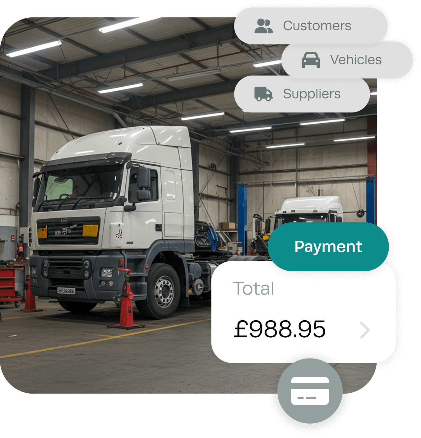 Workshop Software truck repair job card and scheduling interface for heavy vehicle workshops