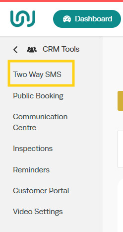 Workshop Software two-way SMS setup — step 2