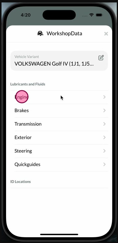 Accessing Workshop Software on mobile app — step 13